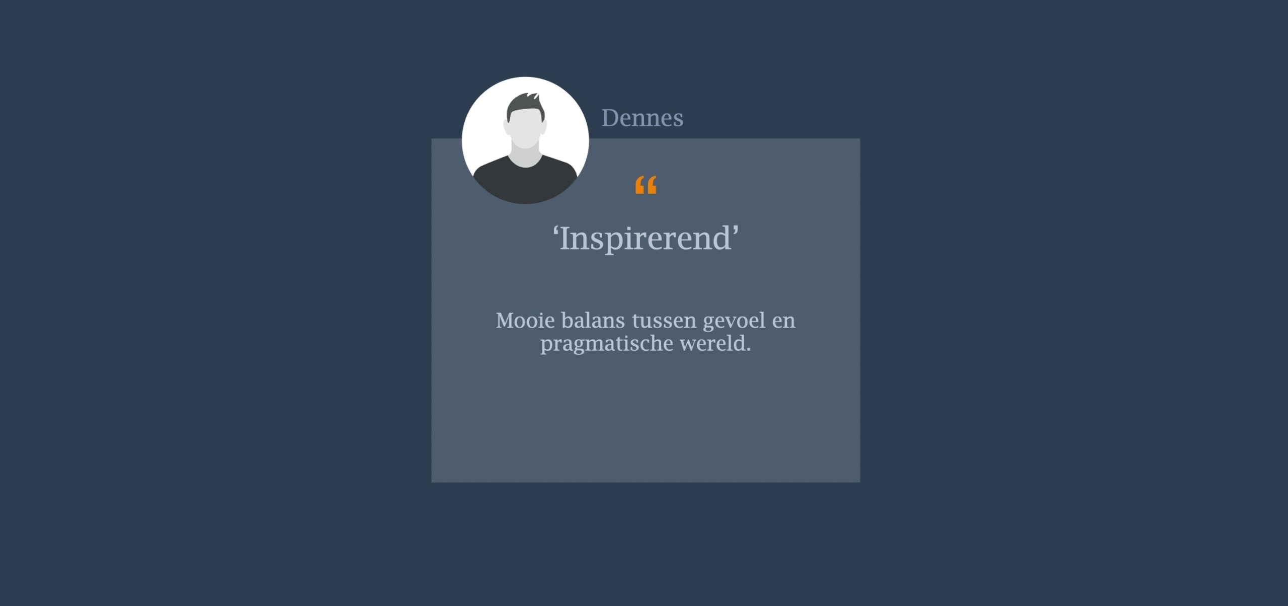 Mooie balans tussen gevoel en pragmatische wereld.