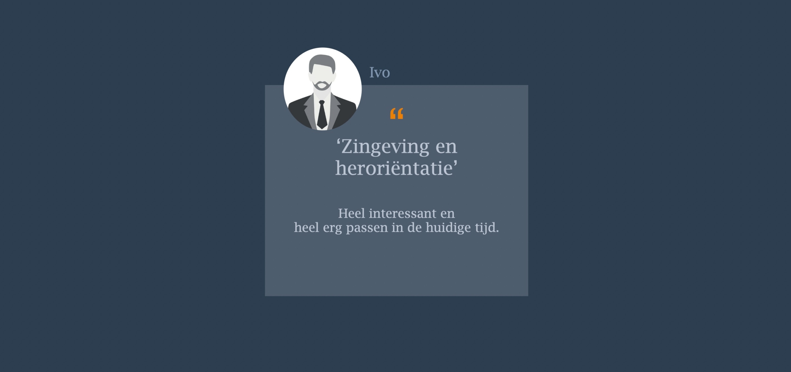 Heel interessant en  heel erg passen in de huidige tijd.